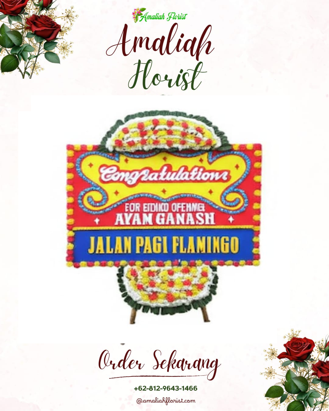 Sewa Papan Bunga Leces